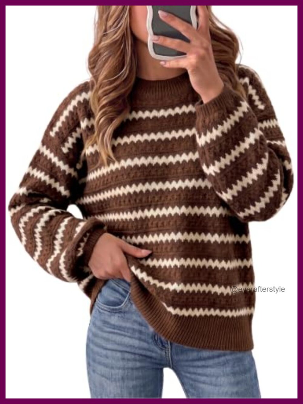 Oversized Color Block Knit Pullover Sweater